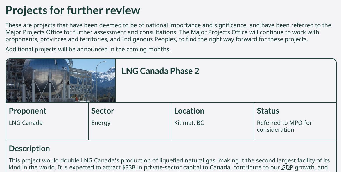 Feds Declare LNGC2 "National Interest" Project; Ksi Lisims LNG Approval Missing in Action